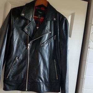 ******SOLD***    Men's Black Vegan Moto Jacket NWT